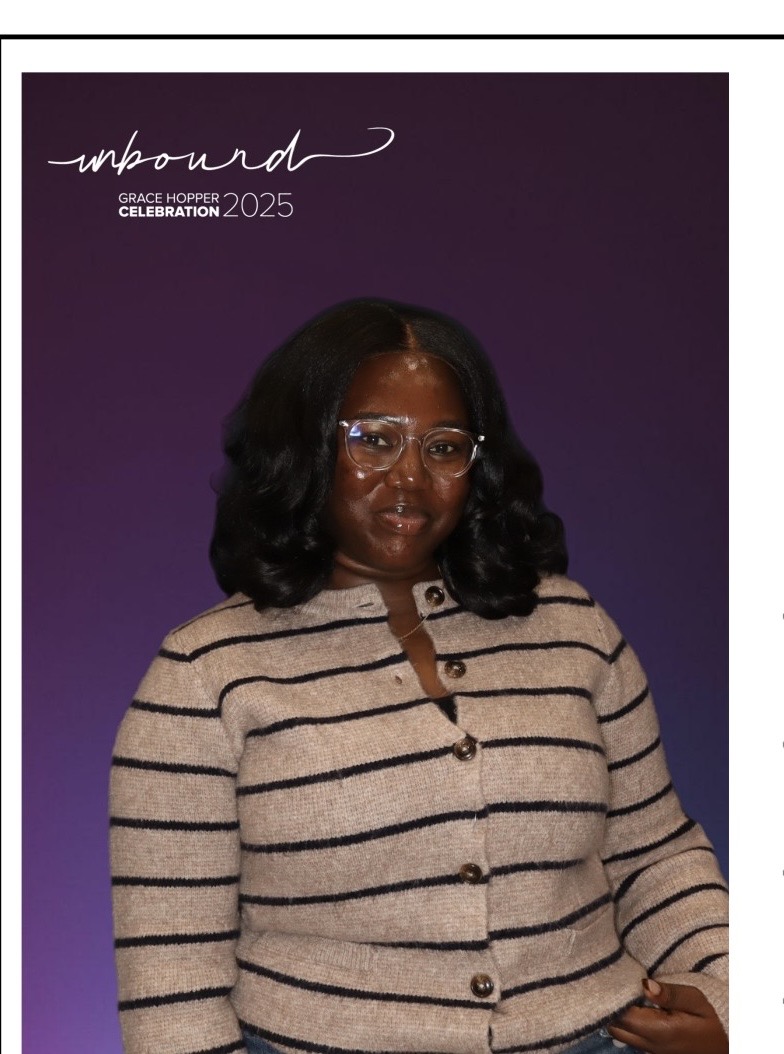 Oluseun Adesanya at the Grace Hopper Celebration 2025 photo wall